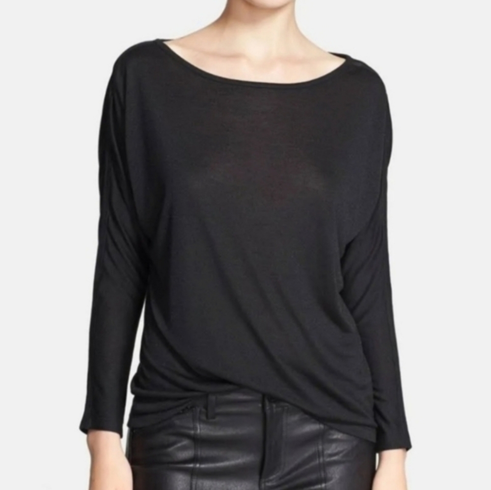 Vince Black Long Sleeve Tunic Top